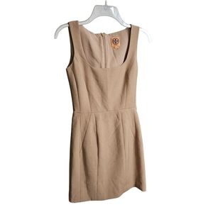 Tory Burch - tan sheath work dress - size 2
